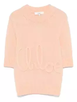 Свитер с вышитым логотипом CHLO, оранжевый