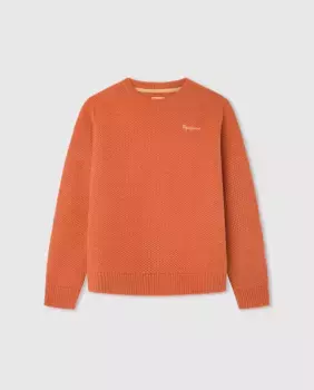 Свитер с вышитым логотипом для мальчика Pepe Jeans, оранжевый