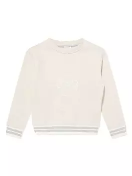 Свитер с вышитым логотипом Eleventy Kids, нейтральный цвет