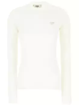 Свитер с вышитым логотипом FENDI, белый