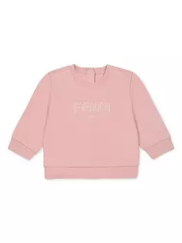 Свитер с вышитым логотипом Fendi Kids, розовый