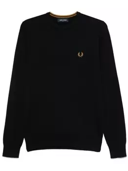 Свитер с вышитым логотипом Fred Perry, синий