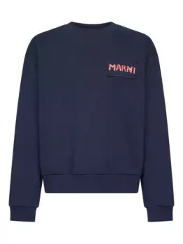 Свитер с вышитым логотипом Marni, синий