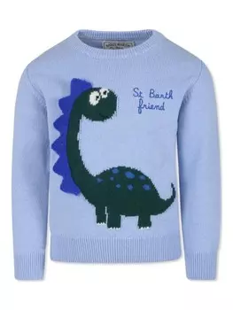 Свитер с вышитым логотипом MC2 Saint Barth Kids, синий