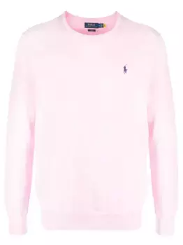 Свитер с вышитым логотипом POLO RALPH LAUREN, розовый