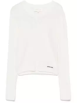 Свитер с вышитым логотипом SHUSHU/TONG, белый