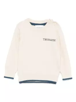 Свитер с вышитым логотипом TRUSSARDI JUNIOR, серый