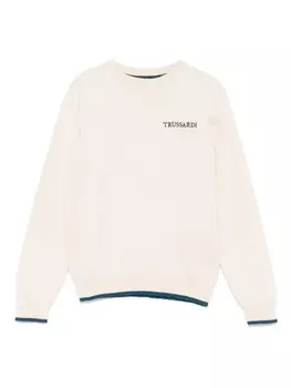 Свитер с вышитым логотипом TRUSSARDI JUNIOR, серый