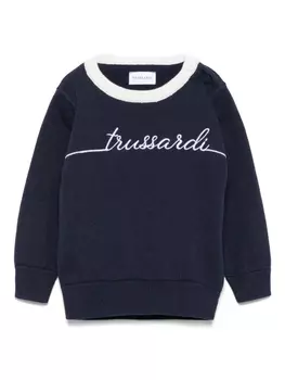 Свитер с вышитым логотипом TRUSSARDI JUNIOR, синий