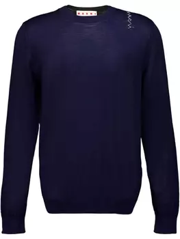 Свитер с вышивкой Marni, синий