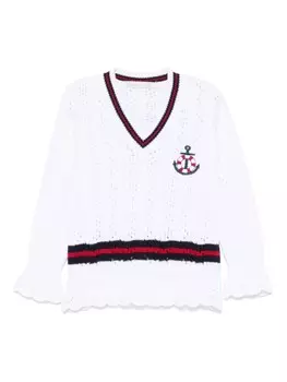 Свитер с вышивкой Patachou, белый