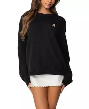 Свитер с вышивкой "Puppy Love" Edikted, черный