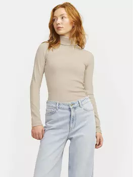 Свитер с высоким воротником эластичного кроя Jjxx, бежевый
