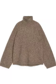 Свитер с высоким воротником Arket, коричневый