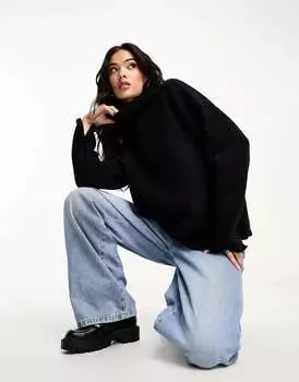 Свитер с высоким воротником ASOS из смесовой шерсти альпаки черного цвета