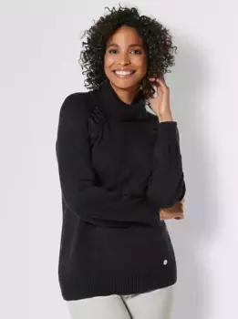 Свитер с высоким воротником CREATION L PREMIUM "Свитер из хлопка пима", черный
