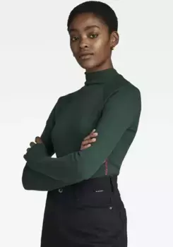 Свитер с высоким воротником G-Star RAW "Узкая резинка", зеленый