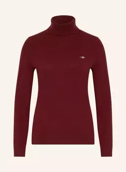 Свитер с высоким воротником GANT, темно-красный