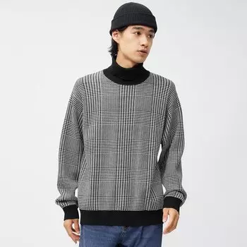 Свитер с высоким воротником гладкой вязки SW GU, черный