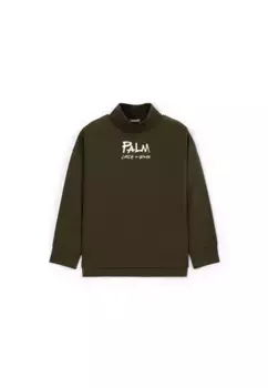 Свитер с высоким воротником Gulliver и рукописными принтами, хаки