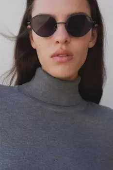 Свитер с высоким воротником H&M, серый