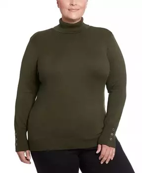 Свитер с высоким воротником и длинными рукавами больших размеров Joseph A, зеленый