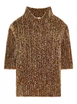 Свитер с высоким воротником и короткими рукавами DRIES VAN NOTEN, желтый