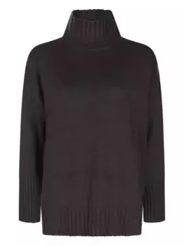 Свитер с высоким воротником и манжетами в рубчик Antonelli, коричневый