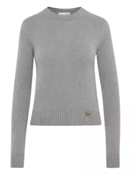 Свитер с высоким воротником и узлом Oscar de la Renta, серый