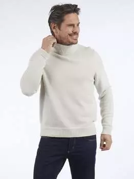 Свитер с высоким воротником и вязаным воротником Daniel Hechter, бежевый