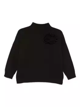 Свитер с высоким воротником и вышитым логотипом Vanis, коричневый