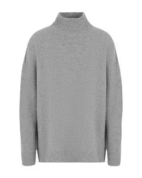 Свитер с высоким воротником из кашемировой смеси Emporio Armani, серый