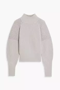 Свитер с высоким воротником из мериносовой шерсти Kimbra в рубчик IRO, серый