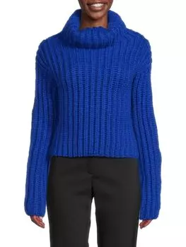 Свитер с высоким воротником из шерсти и мохера Redvalentino, цвет Bluette