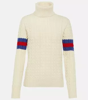 Свитер с высоким воротником из шерсти и кашемира Gucci, синий
