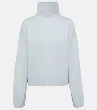 Свитер с высоким воротником из шерсти и кашемира JARDIN DES ORANGERS, синий