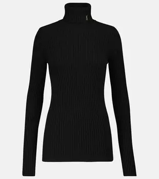 Свитер с высоким воротником из шерсти и кашемира SAINT LAURENT, черный