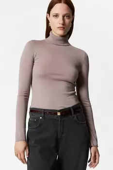 Свитер с высоким воротником из шерсти мериноса & Other Stories, коричневый