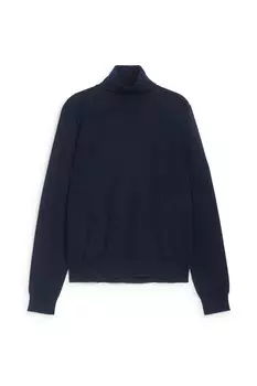 Свитер с высоким воротником из шерсти мериноса Arket, синий