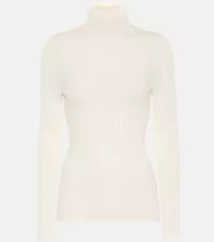 Свитер с высоким воротником из шерсти мериноса WOLFORD, белый