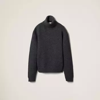 Свитер с высоким воротником из шетландской шерсти Miu Miu, серый