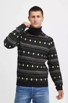 Свитер с высоким воротником из смесового материала "BLEND BHPullover", черный