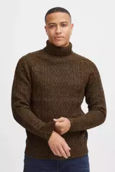 Свитер с высоким воротником из смесового материала "BLEND BHPullover", цвет Demitasse