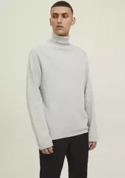 Свитер с высоким воротником Jack & Jones "HILL KNIT ROLL NECK", серый