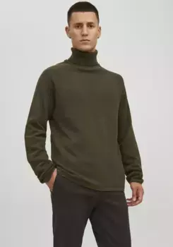 Свитер с высоким воротником Jack & Jones "HILL KNIT ROLL NECK", оливковый