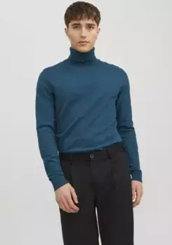 Свитер с высоким воротником Jack & Jones "JJEEMIL KNIT ROLL NECK NOOS", цвет Sailor Blue