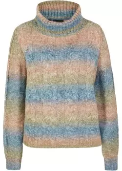 Свитер с высоким воротником косой вязки Bpc Selection, синий