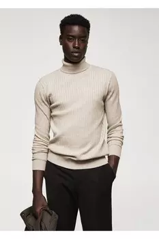 Свитер с высоким воротником Mango, серый