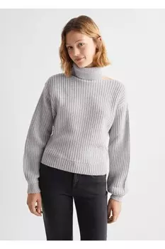 Свитер с высоким воротником Mango, серый