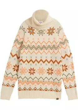 Свитер с высоким воротником норвежского узора John Baner Jeanswear, бежевый